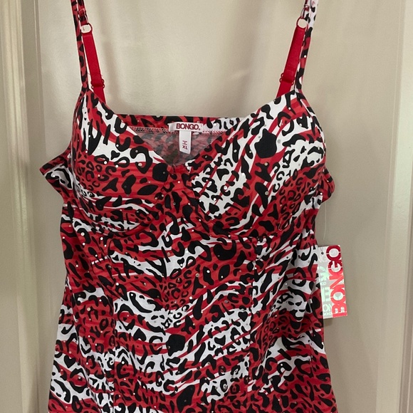 Bongo Ciara Red Corvette Animal Print Juniors Cami Top XL From Sears - Picture 14 of 14